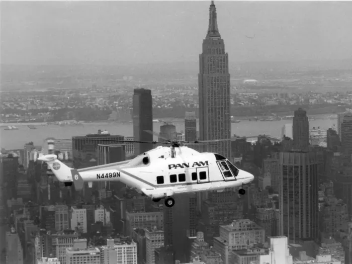 Framed Print : Westland 30 N4499N of Pan Am over New York Framed Print : Westland 30 N4499N of Pan Am over New York