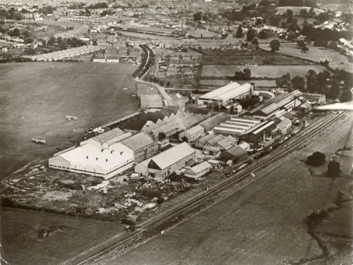 Framed Print : The Westland factory at Yeovil just after World War 1 Framed Print : The Westland factory at Yeovil just after World War 1