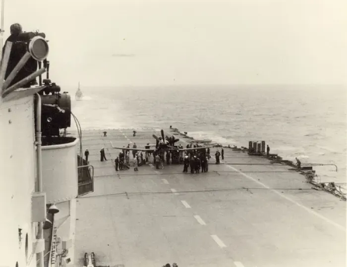 Framed Print : Westland Wyvern after landing on deck Framed Print : Westland Wyvern after landing on deck