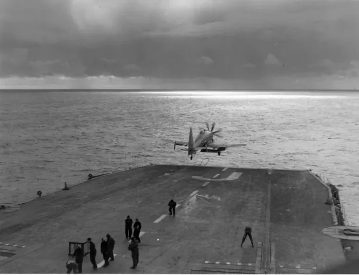 Framed Print : Westland Wyvern takes-off from a carrier deck Framed Print : Westland Wyvern takes-off from a carrier deck