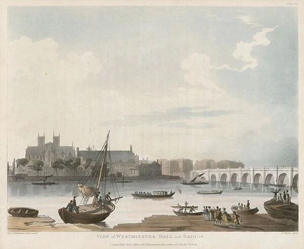 Westminster 1810. Westminster Bridge, Westminster Hall, Westminster Abbey,
