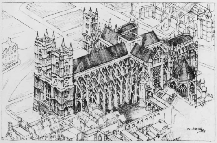 Framed Print : Westminster Abbey 1928 Framed Print : Westminster Abbey 1928