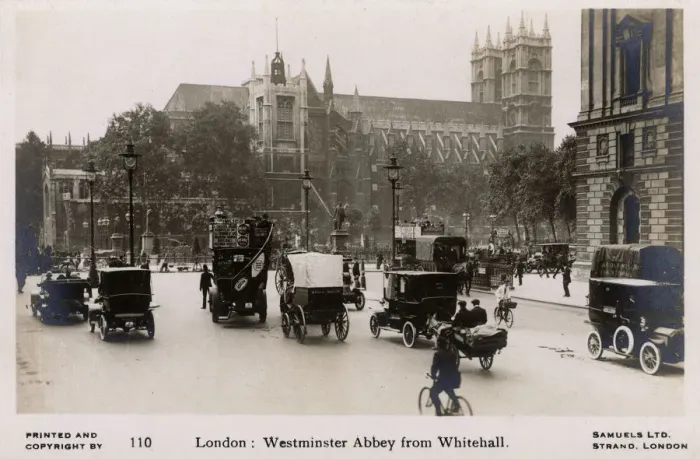 Framed Print : Westminster Abbey - viewed from the end of Whitehall Framed Print : Westminster Abbey - viewed from the end of Whitehall