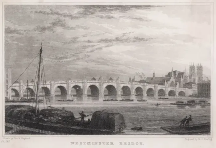 Framed Print : Westminster Bridge 1827 Framed Print : Westminster Bridge 1827