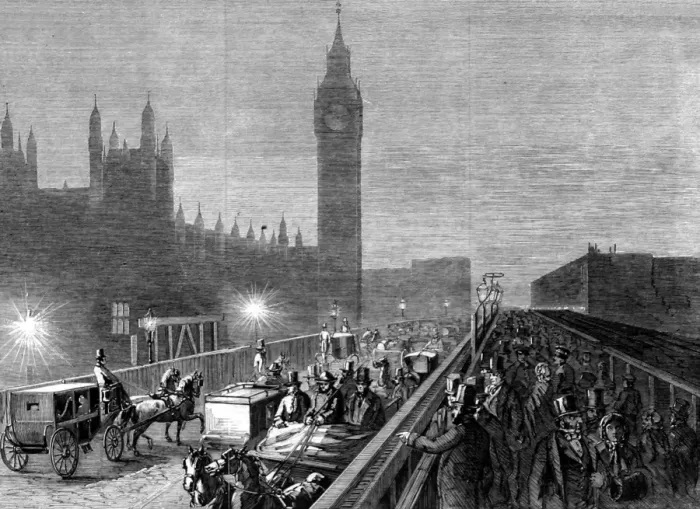Framed Print : Westminster Bridge lit by lime light Framed Print : Westminster Bridge lit by lime light