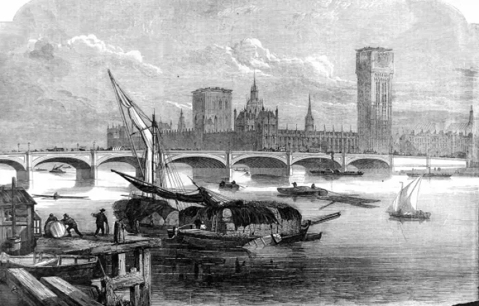 Framed Print : Westminster Bridge, London, 1855 Framed Print : Westminster Bridge, London, 1855