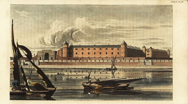 Westminster Penitentiary viewed from the River Thames, 1817