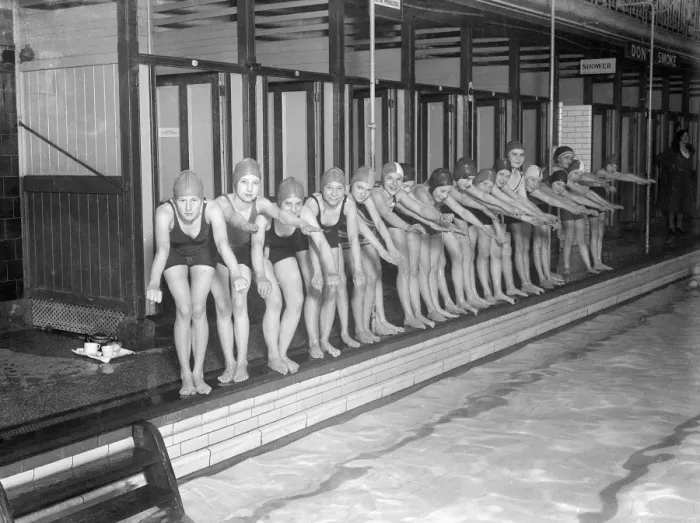 Framed Print : Westminster Swimmers Framed Print : Westminster Swimmers