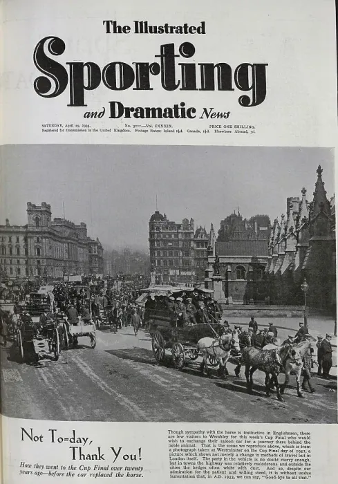 Framed Print : Westminster Traffic, Cup Final Day 1911 Framed Print : Westminster Traffic, Cup Final Day 1911