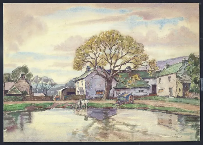 Framed Print : A Westmorland Farmyard Landscape scene England Framed Print : A Westmorland Farmyard Landscape scene England