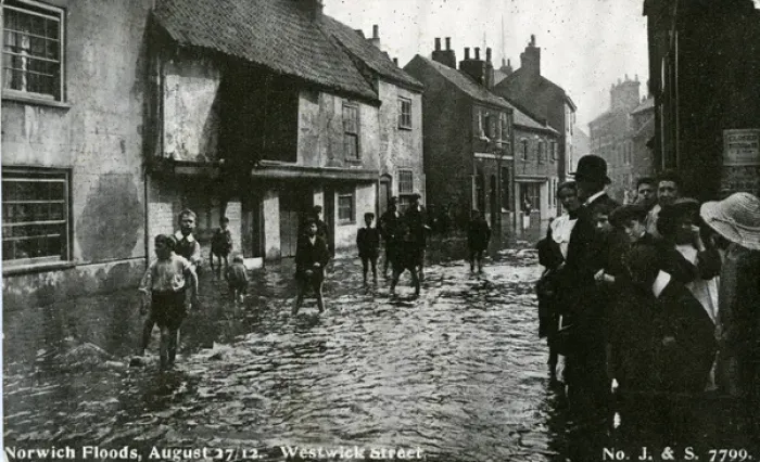 Framed Print : Westwick Street in Flood, Norwich, Norfolk Framed Print : Westwick Street in Flood, Norwich, Norfolk