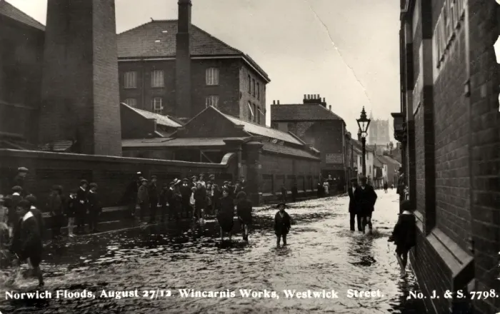 Framed Print : Westwick Street in Flood, Norwich, Norfolk Framed Print : Westwick Street in Flood, Norwich, Norfolk