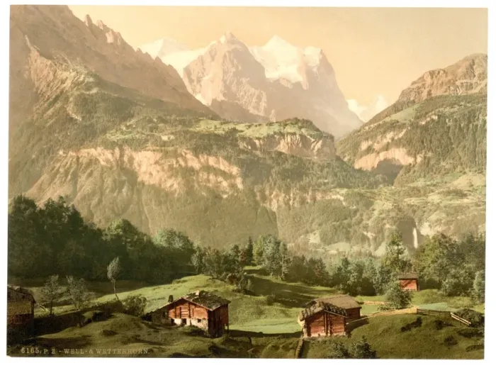 Framed Print : Well and Wetterhorn, Bernese Oberland, Switzerland Framed Print : Well and Wetterhorn, Bernese Oberland, Switzerland