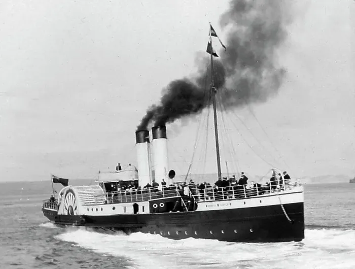 Framed Print : Weymouth Paddle steamer Brodick Castle early 1900s Framed Print : Weymouth Paddle steamer Brodick Castle early 1900s