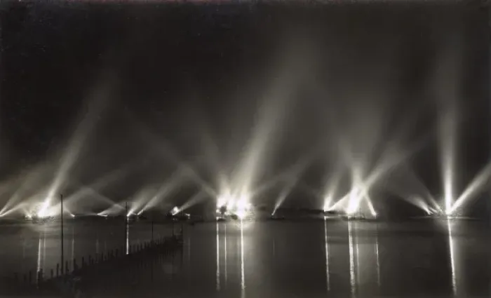 Framed Print : Weymouth - Ships illuminated for visit by British Royals Framed Print : Weymouth - Ships illuminated for visit by British Royals
