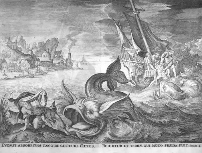 Framed Print : The whale spits Jonah out Framed Print : The whale spits Jonah out