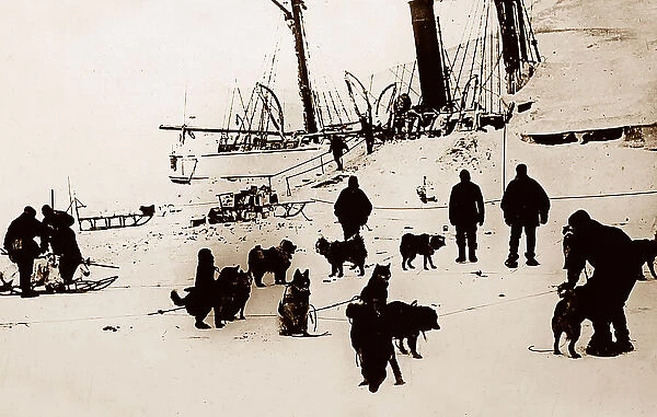 Whaling ship icebound in the Arctic