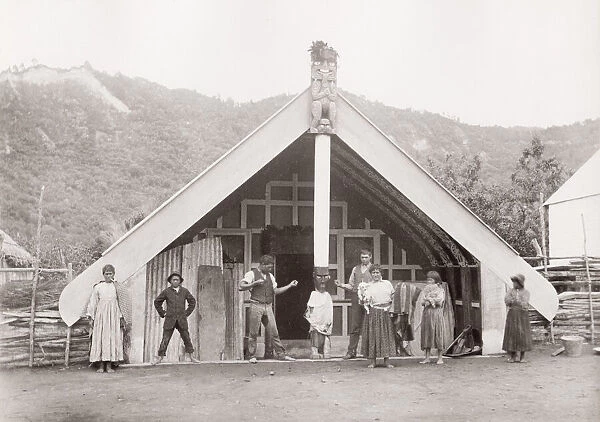 Wharepuni, Maori home, Atene, Whanganui, New Zealand