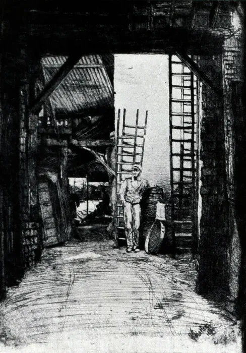 Framed Print : Wharf Interior, The Thames Framed Print : Wharf Interior, The Thames