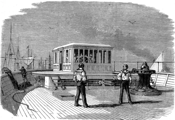 Framed Print : Wheelhouse of the Great Eastern, 1859 Framed Print : Wheelhouse of the Great Eastern, 1859