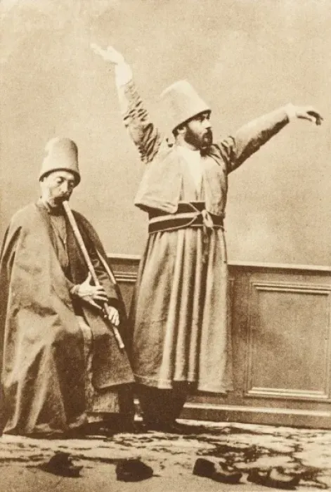 Framed Print : Whirling Dervish with ney player - Salonica Framed Print : Whirling Dervish with ney player - Salonica