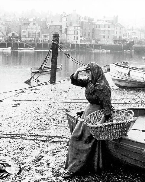 Whitby Waiting for the Boats Victorian period