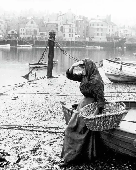 Framed Print : Whitby Waiting for the Boats Victorian period Framed Print : Whitby Waiting for the Boats Victorian period
