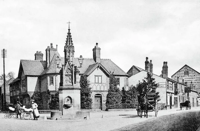 Framed Print : Whitchurch Green End Fountain early 1900s Framed Print : Whitchurch Green End Fountain early 1900s