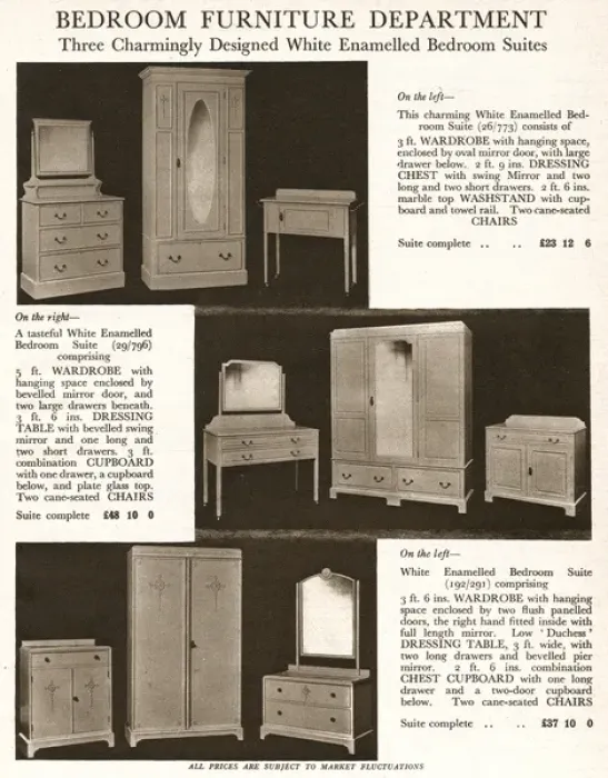Framed Print : White bedroom suites 1929 Framed Print : White bedroom suites 1929