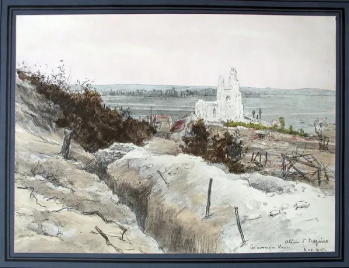 Framed Print : White buildings at Ablain St Nazaire Framed Print : White buildings at Ablain St Nazaire