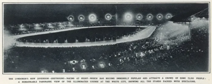 Framed Print : White City Greyhound Stadium Illuminated at Night Framed Print : White City Greyhound Stadium Illuminated at Night