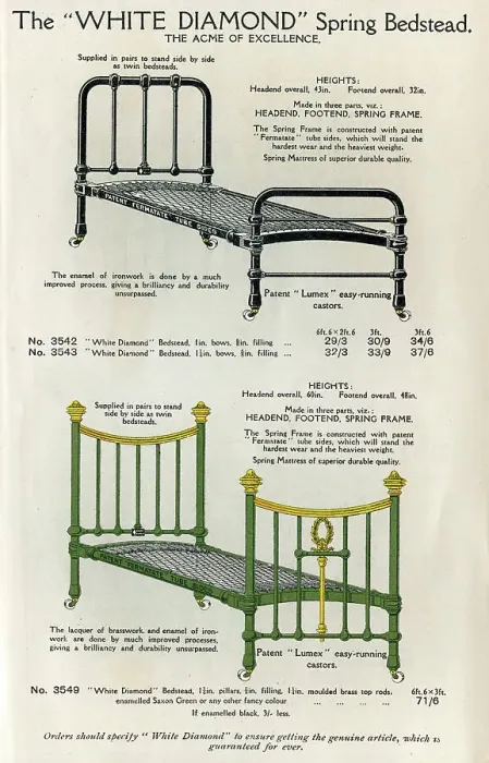 Framed Print : The White Diamond Bedstead No. 1 Framed Print : The White Diamond Bedstead No. 1