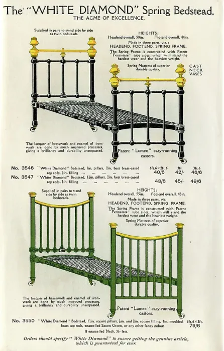 Framed Print : The White Diamond Bedstead No. 2 Framed Print : The White Diamond Bedstead No. 2