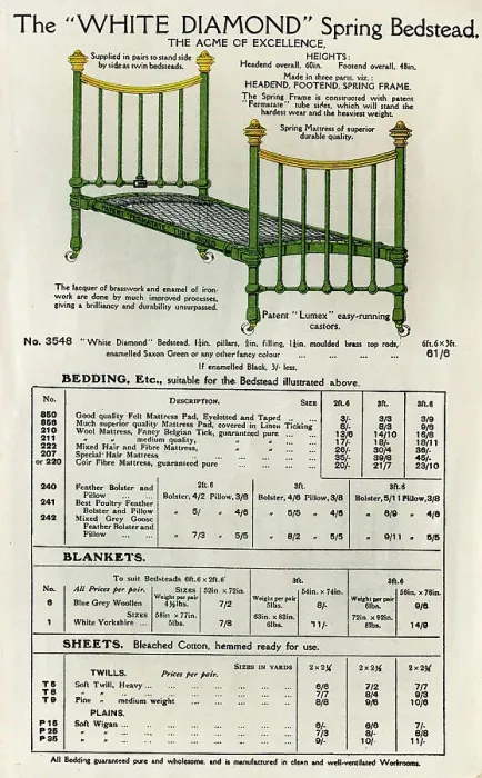 Framed Print : The White Diamond Bedstead No. 3 Framed Print : The White Diamond Bedstead No. 3