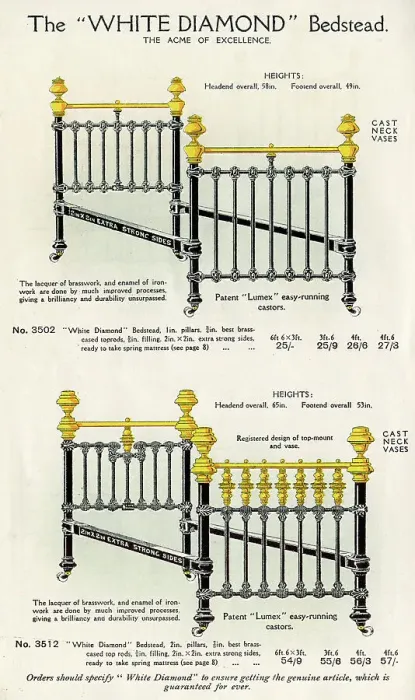 Framed Print : The White Diamond Bedstead No. 4 Framed Print : The White Diamond Bedstead No. 4