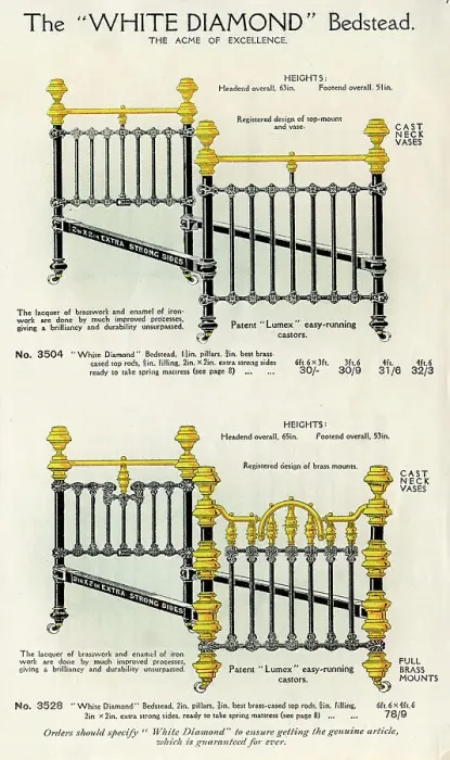 Framed Print : The White Diamond Bedstead No. 5 Framed Print : The White Diamond Bedstead No. 5