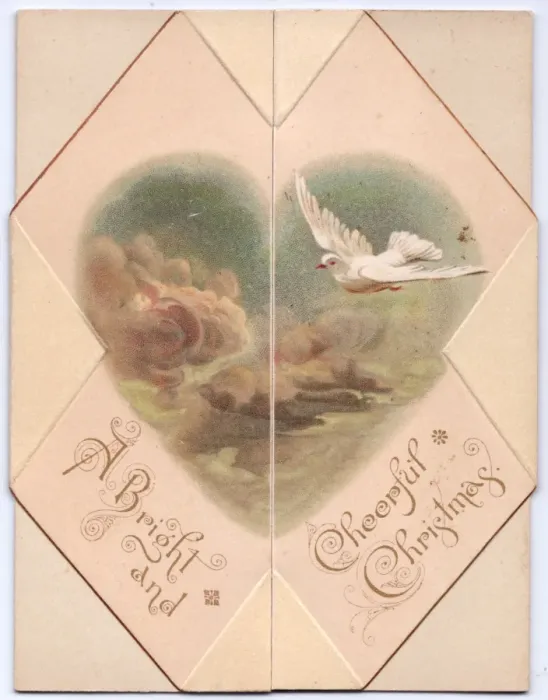Framed Print : White dove in flight on a Christmas card Framed Print : White dove in flight on a Christmas card