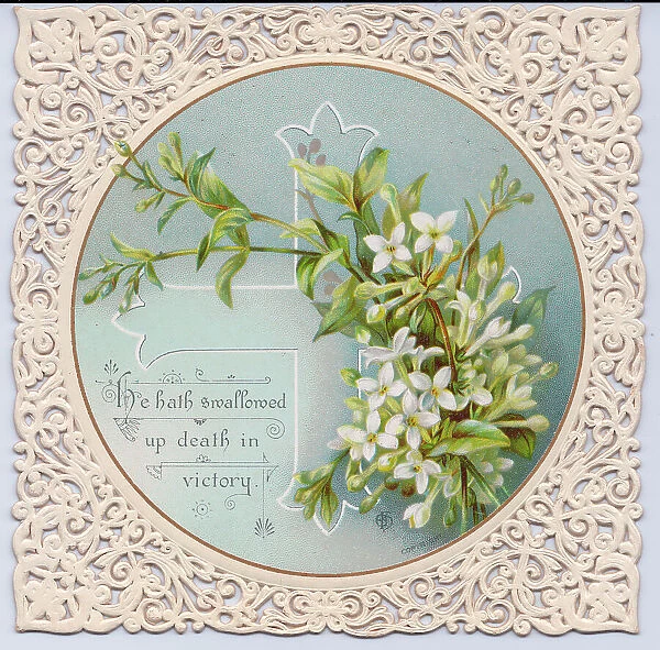 White flowers on an Easter card