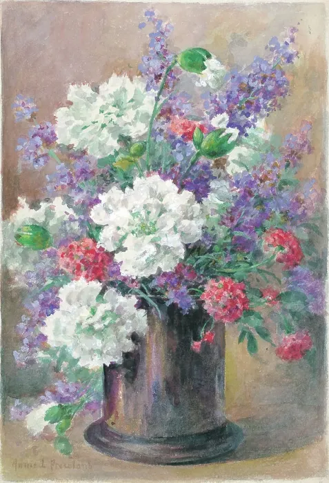 Framed Print : White, pinks and catmint'. Flowers in vase Framed Print : White, pinks and catmint'. Flowers in vase