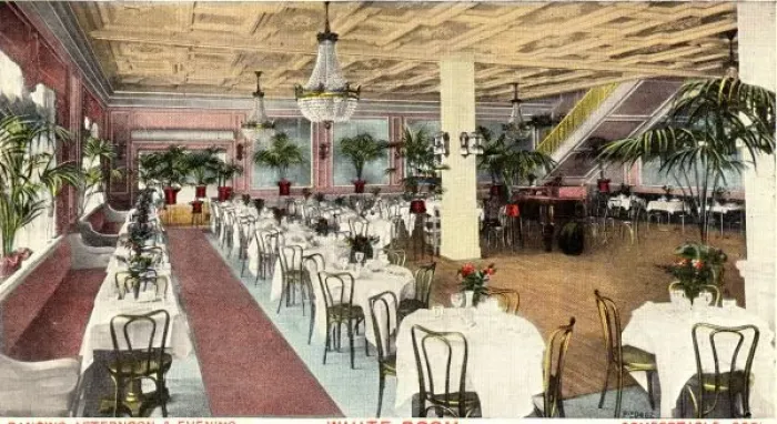 Framed Print : The White Room at the Palais de Danse Restaurant Framed Print : The White Room at the Palais de Danse Restaurant