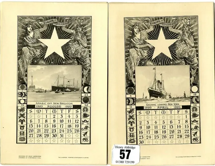 Framed Print : White Star Line, calendar Framed Print : White Star Line, calendar