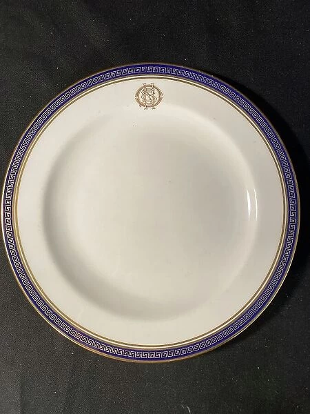 White Star Line - Copeland Spode blue and white dinner plate