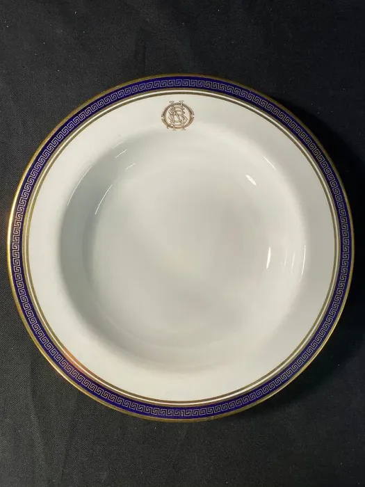 Framed Print : White Star Line - Copeland Spode blue and white soup bowl