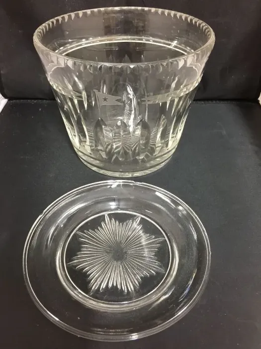 Framed Print : White Star Line - crystal ice bucket and glass side plate Framed Print : White Star Line - crystal ice bucket and glass side plate