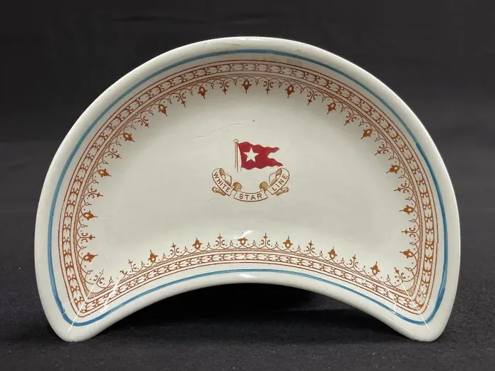 Framed Print : White Star Line, First Class Losol ware crescent dish Framed Print : White Star Line, First Class Losol ware crescent dish