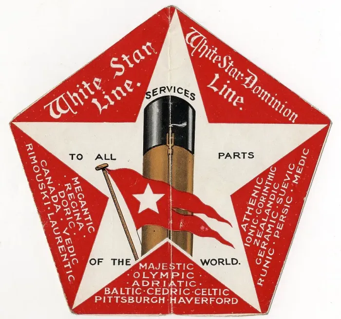 Framed Print : White Star Line - foldout promotional brochure Framed Print : White Star Line - foldout promotional brochure