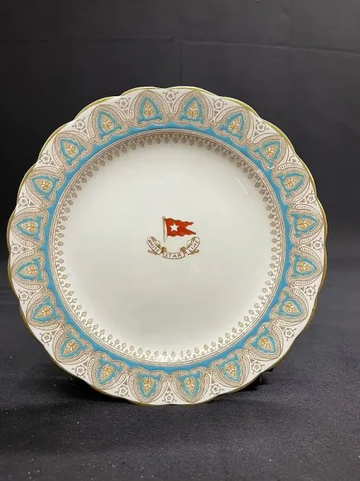 Framed Print : White Star Line, Gothic arch First Class dinner plate Framed Print : White Star Line, Gothic arch First Class dinner plate