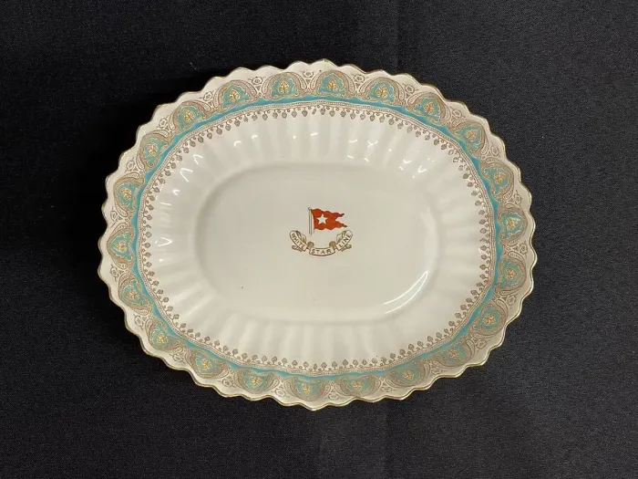 Framed Print : White Star Line, Gothic arch oval ceramic fruit bowl Framed Print : White Star Line, Gothic arch oval ceramic fruit bowl