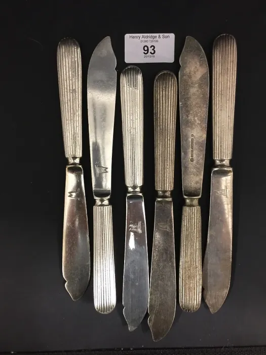 Framed Print : White Star Line - Harlequin set of six fish knives Framed Print : White Star Line - Harlequin set of six fish knives