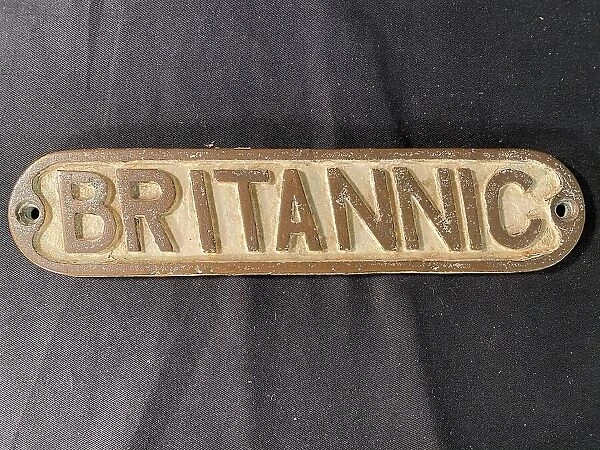 White Star Line, MV Britannic - brass lifeboat nameplate